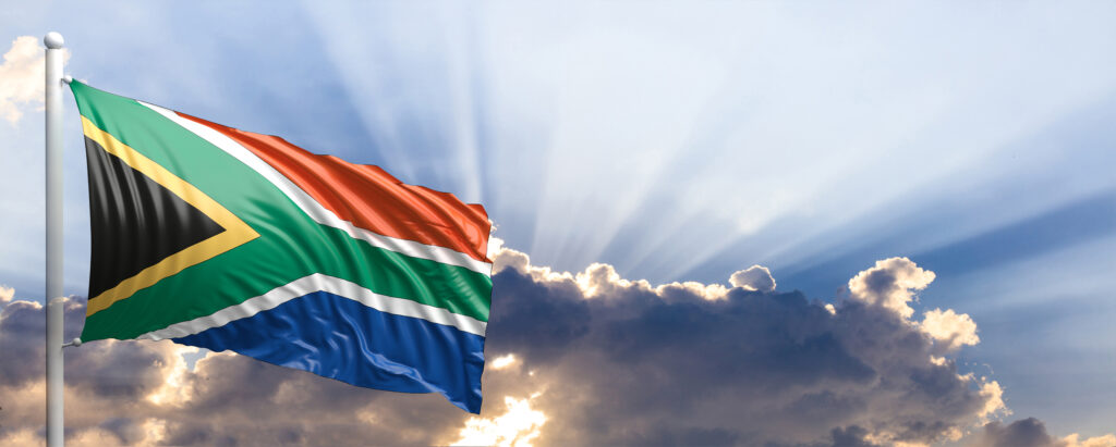 flag-of-south-africa-on-blue-sky